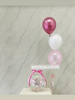 ลูกโป่ง วันเกิด Cash Balloon Bubble ขนาด 18" คอนเฟตติสีเงิน พร้อม ช่อลูกโป่ง ช่อ 3 ลูก 1 ช่อ พร้อมตกแต่ง สามารถใส่เงินได้ 30 ใบ สามารถเปลี่ยนสีลูกโป่ง/เปลี่ยนข้อความได้