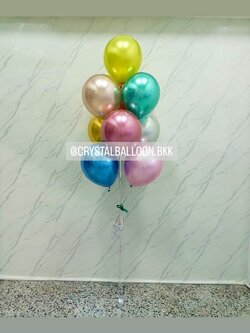 ลูกโป่ง วันเกิด ช่อลูกโป่งสีโครเมี่ยม ช่อ 9 ลูก 1 ช่อ ธีมคัลเลอร์ฟูล พร้อมตกแต่ง สามารถเปลี่ยนสีลูกโป่งได้