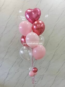 ลูกโป่ง Anniversary ช่อลูกโป่งฟอยล์หัวใจ ขนาด 18" ช่อ 10 ลูก 1 ช่อ พร้อมตกแต่ง สามารถเปลี่ยนสีลูกโป่ง/เปลี่ยนข้อความ/เปลี่ยนสี-ฟอยล์ตกแต่งได้