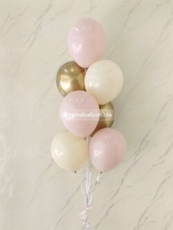 ลูกโป่ง แสดงความยินดี ช่อลูกโป่ง ช่อ 7 ลูก 1 ช่อ สีคาเมเลียโครเมียม/Sand/Dusk Pink พร้อมตกแต่ง สามารถเปลี่ยนสีลูกโป่งได้