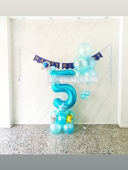 ลูกโป่ง วันเกิดเด็ก ฟอยล์ตัวเลข ขนาด 40" ตั้งฐาน 1 ชิ้น พร้อม ช่อลูกโป่ง ช่อ 5 ลูก 1 ช่อ พร้อมตกแต่ง ป้ายธง Happy Birthday 1 ชิ้น สามารถเปลี่ยนสีลูกโป่ง/เปลี่ยนสี-ฟอยล์ตัวเลข/เปลี่ยนฟอยล์ตกแต่ง/เปลี่ยนสี-ป้ายธงได้