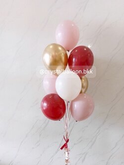 ลูกโป่ง วันเกิด ลูกโป่งช่อ 9 ลูก 1 ช่อ Theme ชมพู - แดง พร้อมตกเเต่ง สามารถเปลี่ยนสีลูกโป่ง/ข้อความสามารถเพิ่มได้