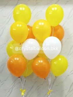 ลูกโป่ง แสดงความยินดี ช่อลูกโป่ง ช่อ 7 ลูก 2 ช่อ ธีมสีเหลือง-ส้ม พร้อมตกแต่ง สามารถเปลี่ยนสีลูกโป่งได้