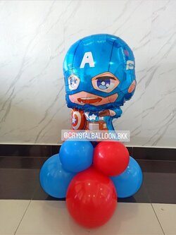 ลูกโป่งฟอยล์ตกแต่ง วันเกิดเด็ก ฟอยล์ กัปตัน อเมริกา ตั้งฐาน 1 ชิ้น พร้อมตกแต่ง สามารถเปลี่ยนสีลูกโป่ง/เปลี่ยนสี-ฟอยล์ตกแต่งได้