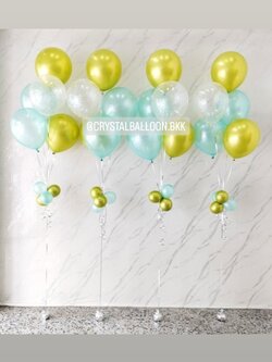 ลูกโป่ง อำลา ช่อลูกโป่งประดับภายในงาน ช่อ 5 ลูก 4 ช่อ พร้อมตกแต่ง สามารถเปลี่ยนสีลูกโป่งได้