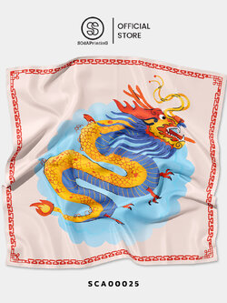 ผ้าพันคอพิมพ์ลาย ปีมังกร รหัส SCA00025 #ผ้าพันคอ #SOdAPrintinG