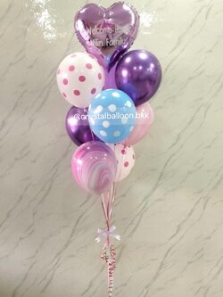 ลูกโป่งโอกาสพิเศษอื่นๆ ลูกโป่งช่อ 9 ลูก 1 ช่อ พร้อมฟอยล์หัวใจ 18" 1ลูก พร้อมตกเเต่ง สามารถเปลี่ยนสีลูกโป่ง/ข้อความสามารถเปลี่ยนได้