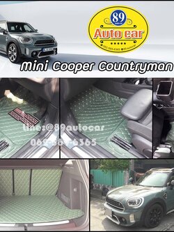 พรมในรถ Mini Countryman 2023 ปูพรมหกดี สีเขียวด้ายทอง เต็มคัน