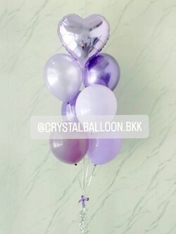 ลูกโป่ง ช่อฟอยล์หัวใจ ขนาด 18" ช่อ 7 ลูก 1 ช่อ พร้อมตกแต่ง สามารถเปลี่ยนสีลูกโป่ง/เปลี่ยนข้อความ/เปลี่ยนสี-ฟอยล์ตกแต่งได้