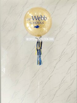 ลูกโป่ง เปิดงาน Bubble ขนาด 24" กลิตเตอร์สีทอง พร้อมตกแต่ง สามารถเปลี่ยนสีลูกโป่ง/เปลี่ยนข้อความ/เปลี่ยนขนาดได้