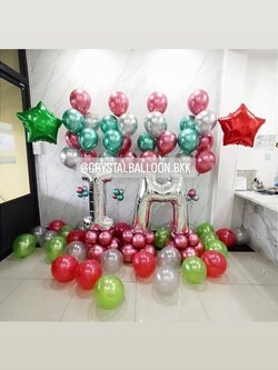 ลูกโป่ง เปิดงาน ช่อลูกโป่งโครเมี่ยม ช่อ 7 ลูก 4 ช่อ พร้อม ฟอยล์ตัวอักษร ขนาด 40" ตั้งฐาน 2 ชิ้น พร้อมตกแต่ง ฟอยล์ดาว ขนาด 24" 2 ชิ้น,ลูกโป่งโปรยพื้น 30 ลูก สามารถเปลี่ยนสีลูกโป่ง/เปลี่ยนสี-ฟอยล์ตัวอักษร/เปลี่ยนสี-ฟอยล์ตกแต่งได้