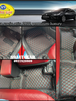 พรมปูพื้นรถยนต์ All New Toyota Yaris Altiv 2022-2023 ปูพรมหกดี สีดำด้ายแดง