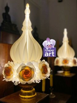 พุ่มเรืองแสง โคมไฟพุ่ม LED แบบสาย USB | วางห้องพระ หิ้งบูชา | สินค้าไทย งานปราณีต