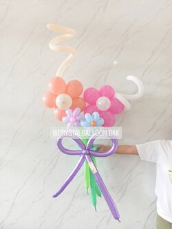 สั่ง ลูกโป่ง Flower Balloon Bouquet น่ารัก น่ารัก สีสัน สดใส 4 ดอก พร้อมตกแต่ง สามารถเปลี่ยนสีได้