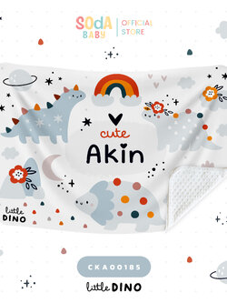 ผ้าห่มเด็ก ใส่ชื่อได้ ลาย LittleDino Cute Animal รหัส CKA00185 🦄🦖 #CuteAnimal #ผ้าห่ม #SOdAbaby
