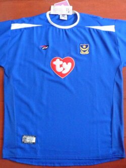 เสื้อฟุตบอล ทีมสโมสรพอร์ทสมัธ ชุดเหย้า 2003/05 ใหม่ M-Size / PORTSMOUTH Football Shirt Home Kit 2003/05 Jersey NEW M-Size