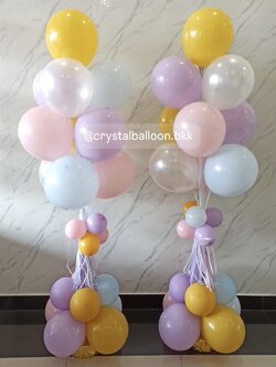 เสาช่อลูกโป่ง แสดงความยินดี เสาช่อลูกโป่ง ช่อ 10 ลูก 2 เสา สีพาสเทล พร้อมตกแต่ง สามารถเปลี่ยนสีลูกโป่งได้