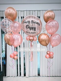ลูกโป่ง วันเกิด Bubble ขนาด 24" สียอดนิยม พร้อม ช่อลูกโป่ง ช่อ 5 ลูก 2 ช่อ,ลูกโป่งใส ใส่ Confetti พร้อมตกเเต่ง สามารถเปลี่ยนสีลูกโป่ง/เปลี่ยนข้อความ/เปลี่ยนขนาดได้