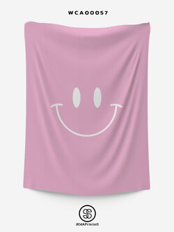 ผ้าติดผนัง ผ้าแขวนผนัง ผ้าตกแต่ง Smiley สีชมพูอมม่วง WCA00057 #SOdAhome #WallCloth