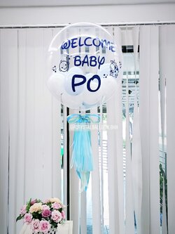 ลูกโป่ง Welcome Baby Boy Bubble USA ขนาด 24" พร้อมตกแต่ง สามารถเปลี่ยนสีลูกโป่ง/เปลี่ยนข้อความได้