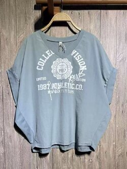 เสื้อคอวีผ้ายืดต่อลายผ้าร่มสกรีนลาย 9am