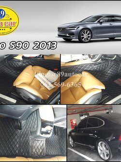 ตัดพรม Volvo S90 2013 ปูพรมหกดี สีดำด้ายดำ ลายเคฟล่า