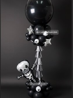 เสาลูกโป่ง Halloween ลูกโป่งยาง ขนาด 36" 1 เสาพร้อมฟอยล์ตกแต่งเสา , พร้อมตกแต่ง สามารถเปลี่ยนสีลูกโป่ง/สามารถเพิ่มข้อความได้