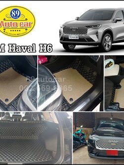 ขายพรมในรถ GWM Haval H6 ปูพรม7D สีดำด้ายทอง + พรมดักฝุ่นสีครีม เข้ารูป