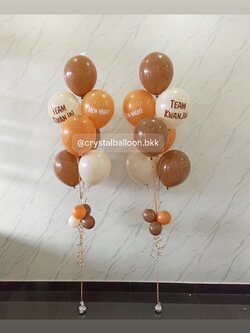 ลูกโป่ง Bride To Be ช่อลูกโป่ง ช่อ 7 ลูก 2 ช่อ โทนน้ำตาล พร้อมตกแต่ง สามารถเปลี่ยนสีลูกโป่งได้