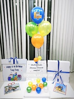 Happy Birthday Surprise Box กล่องเซอร์ไพรส์วันเกิดเด็ก พร้อมตกแต่ง สามารถใส่รูปได้ 2 ใบ สามารถเปลี่ยนสีลูกโป่ง/เปลี่ยนข้อความ/เปลี่ยนรูปภาพได้