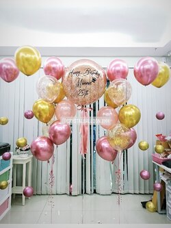 ลูกโป่ง วันเกิด Bubble ขนาด 24" สียอดฮิต พร้อม ช่อลูกโป่ง ช่อ 7 ลูก 2 ช่อ,ลูกโป่งใส ใส่กลิตเตอร์,ลูกโป่งฟองอากาศ 4 เส้น พร้อมตกเเต่ง สามารถเปลี่ยนสีลูกโป่ง/เปลี่ยนข้อความ/เปลี่ยนขนาดได้