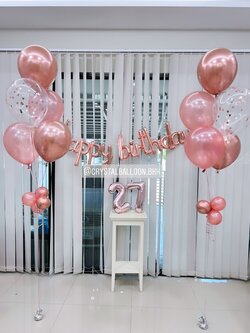 ลูกโป่ง วันเกิด ช่อลูกโป่ง ช่อ 5 ลูก 2 ช่อ พร้อม ฟอยล์ตัวอักษร Happy Birthday,ฟอยล์ตัวเลข ขนาด 16" 2 ชิ้น พร้อมตกเเต่ง สามารถเปลี่ยนสีลูกโป่ง/เปลี่ยนสี-ฟอยล์ตัวอักษร-ฟอยล์ตัวเลขได้