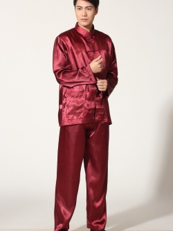 Pre-order ชุดจีนชาย แขนยาว สีแดง