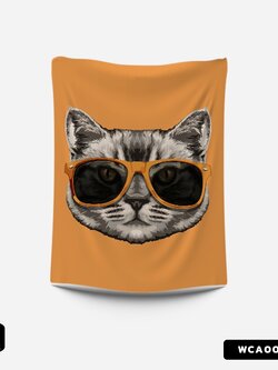 ผ้าติดผนัง ผ้าแขวนผนัง ผ้าตกแต่ง Persian Cat WCA00014 #SOdAhome #SOdAPrintinG #WallCloth #แมว #ทาสแมว