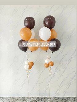ลูกโป่ง วันเกิด ช่อลูกโป่ง ช่อ 5 ลูก 2 ช่อ Theme Dark Chocolate พร้อมตกแต่ง สามารถเปลี่ยนสีลูกโป่งได้