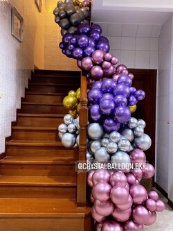 Organic Backdrop Theme ม่วง-ชมพู ประดับตกแต่ง ภายในงาน พร้อมตกแต่ง ราคาโทรสอบถาม สามารถเปลี่ยนสีลูกโป่งได้