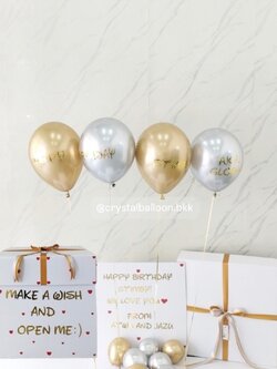 Happy Birthday กล่องเซอร์ไพรส์วันเกิด พร้อม ลูกโป่ง 4 ลูก พร้อมตกเเต่ง สามารถใส่รูปได้ 2 ใบ สามารถเปลี่ยนสีลูกโป่ง/เปลี่ยนสีข้อความได้