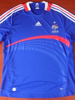 เสื้อฟุตบอล ทีมชาติฝรั่งเศส ชุดเหย้า ชุดลุยศึกยูโร 2008 ใหม่ M-Size / FRANCE Football Shirt Home Kit EURO 2008 Jersey NEW M-Size