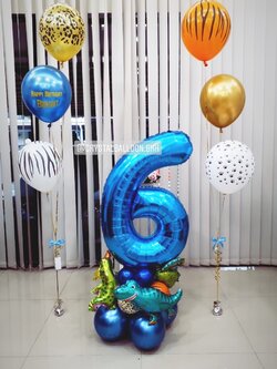 ลูกโป่ง วันเกิดเด็ก ฟอยล์ตัวเลข ขนาด 40" ตั้งฐาน พร้อม ช่อลูกโป่งแฟนซี ช่อ 3 ลูก 2 ช่อ พร้อมตกแต่ง สามารถเปลี่ยนสีลูกโป่ง/เปลี่ยนข้อความ/เปลี่ยนสี-ฟอยล์ตัวเลขได้