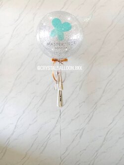 ลูกโป่ง เปิดงาน Bubble ขนาด 24" กลิตเตอร์สีเงิน 1 ลูก พร้อมตกแต่ง สามารถเปลี่ยนสีลูกโป่ง/เปลี่ยนข้อความ/เปลี่ยนขนาดได้