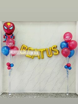 ลูกโป่ง วันเกิดเด็ก ช่อลูกโป่งฟอยล์ Spider Man ช่อ 5 ลูก 1 ช่อ พร้อม ช่อลูกโป่ง ช่อ 5 ลูก 1 ช่อ,ฟอยล์ตัวอักษร ขนาด 16" 6 ตัวอักษร พร้อมตกแต่ง สามารถเปลี่ยนสีลูกโป่ง/เปลี่ยนข้อความ/เปลี่ยนฟอยล์ตกแต่งได้