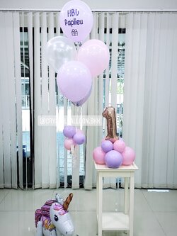 ลูกโป่ง วันเกิดเด็ก ช่อลูกโป่ง ช่อ 5 ลูก 1 ช่อ พร้อม ฟอยล์ตัวเลข ขนาด 16" ตั้งฐาน 1 ชิ้น พร้อม ฟอยล์ Unicorn ตั้งพื้น 1 ชิ้น พร้อมตกเเต่ง สามารถเปลี่ยนสีลูกโป่ง/เปลี่ยนข้อความ/เปลี่ยนสี-ฟอยล์ตัวเลข/เปลี่ยนฟอยล์ตกแต่งได้