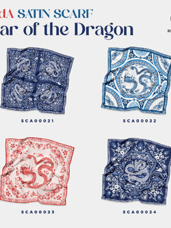 ผ้าพันคอพิมพ์ลาย ปีมังกร II รหัส SCA00021-SCA00024 #ผ้าพันคอ #SOdAPrintinG
