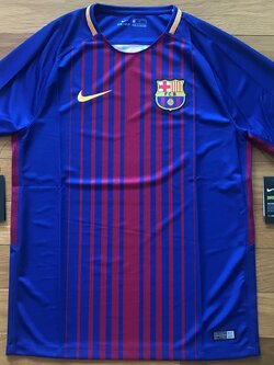 เสื้อฟุตบอล ทีมสโมสรบาร์เซโลน่า ชุดเหย้า 2017/18 ใหม่ S-Size / BARCELONA Football Shirt Home Kit 2017/18 Jersey NEW S-Size