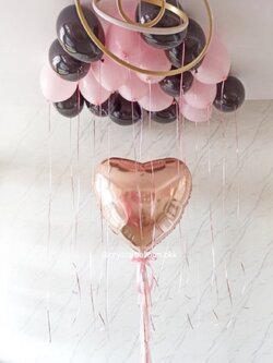 ลูกโป่ง Valentine's Day ฟอยล์หัวใจ ขนาด 40" สีโรสโกล 1 ชิ้น พร้อม ลูกโป่งลอยฝ้า 20 ลูก พร้อมตกแต่ง สามารถเปลี่ยนสี-ฟอยล์ตกแต่ง/เปลี่ยนข้อความได้