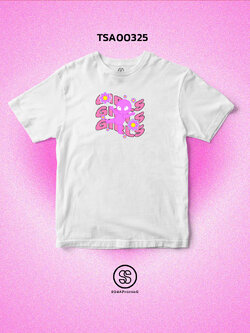 เสื้อยืด พิมพ์ลาย GIRLS Y2K Collection สีขาว รหัส TSA00325 #เสื้อ #เสื้อยืด