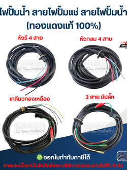 สายไฟปั๊มน้ำ สายไฟปั๊มแช่ สายไฟปั้มน้ำไดโว่ (ทองแดงแท้ 100%) อะไหล่ปั้มน้ำ