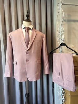 พร้อมเช่า ชุดสูทชาย สีชมพู งานตัดสูทพลัสไซส์ (ไม่มีกั๊ก)
