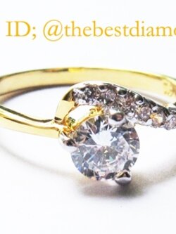 BR202+++แหวนชูผสมแถวแบบเอี้ยว แบบ2++ งานน่ารัก เก๋ไก๋ สวยมากๆ ดีไซน์เท่ห์ ด้วยบ่าเพชรข้างเดียว และบ่าอีกข้างเป็นงานทอง น่าร๊ากก