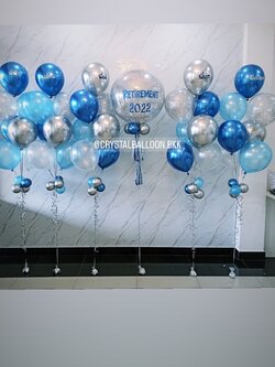 ลูกโป่ง อำลา Bubble ขนาด 24" พร้อม ช่อลูกโป่ง ช่อ 7 ลูก 5 ช่อ พร้อมตกเเต่ง สามารถเปลี่ยนสีลูกโป่ง/เปลี่ยนข้อความ/เปลี่ยนขนาดได้